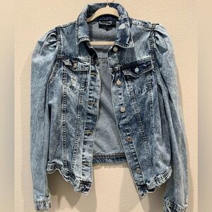 035 Denim Jacket Parisian Puff Sleeve